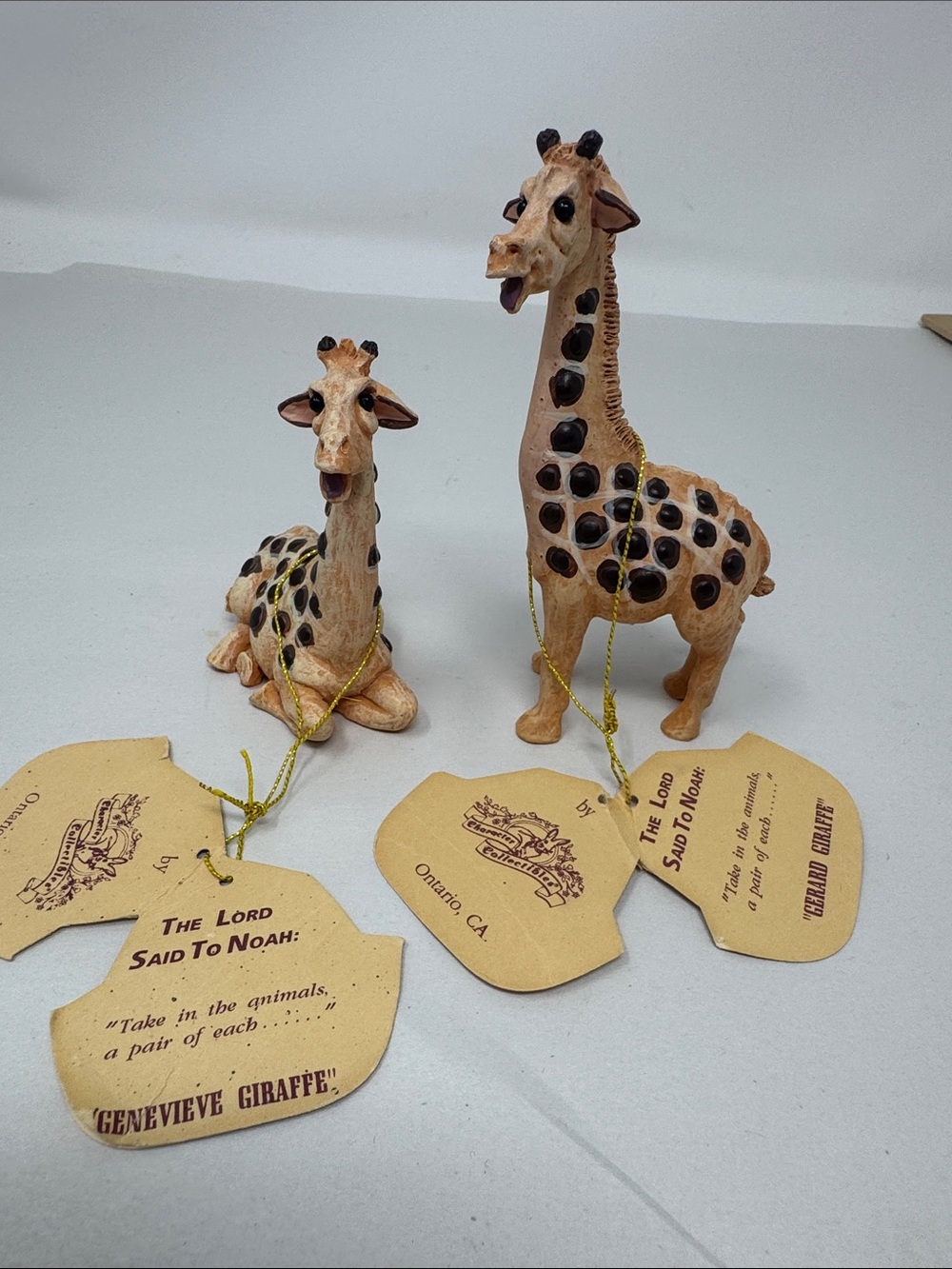 Holy Herd Female Giraffe “Genevieve” Figure Pete Apsit’s Noah’s Ark Vintage Pair